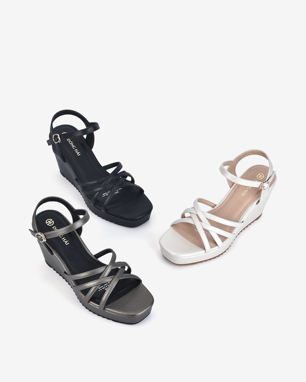 Giày Sandal Xuồng Đông Hải Quai Mảnh Đan Chéo-S81O8Đen Color1