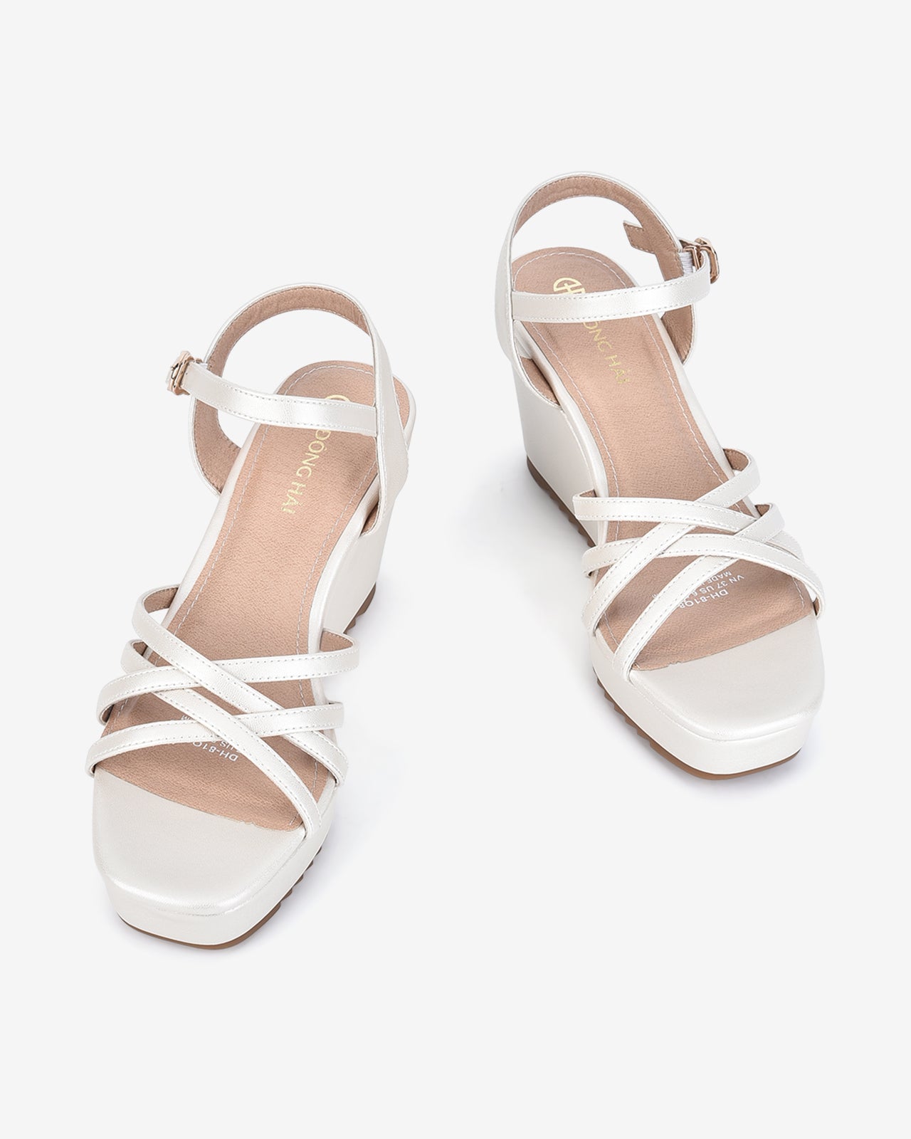 Giày Sandal Xuồng Đông Hải Quai Mảnh Đan Chéo-S81O8Kem Color3