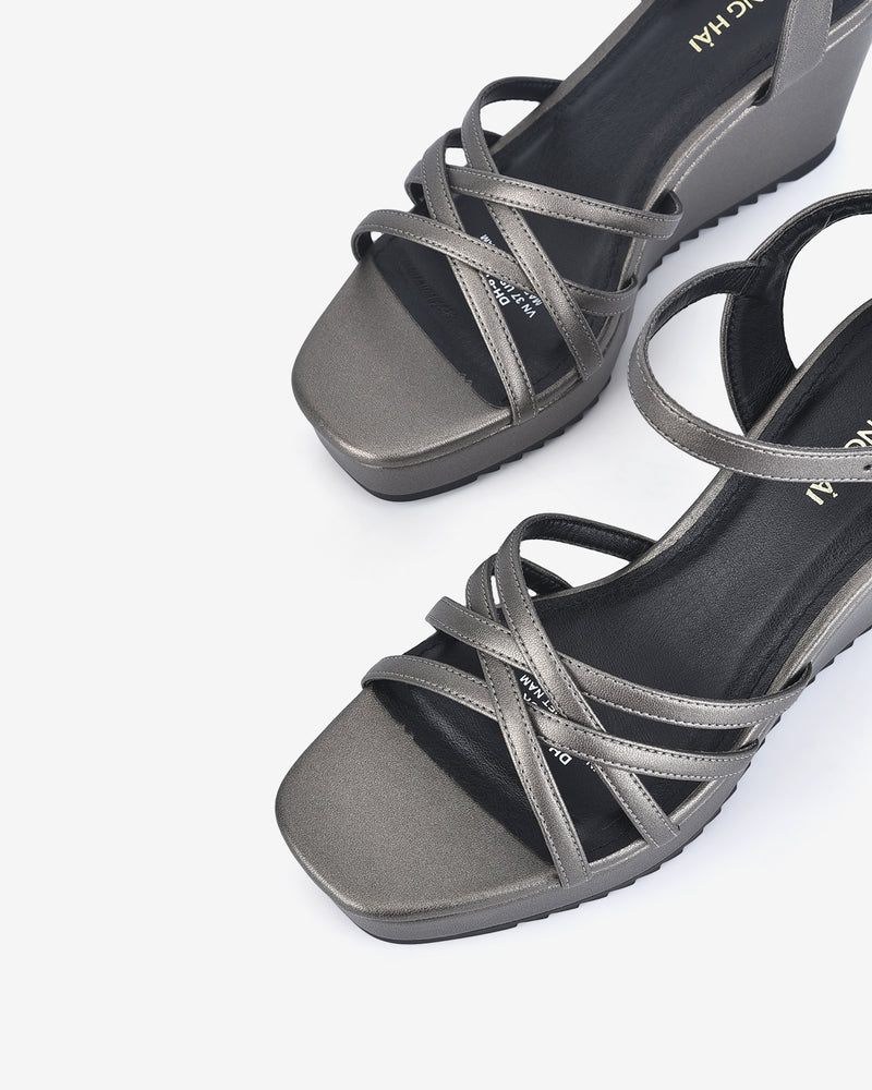 Giày Sandal Xuồng Đông Hải Quai Mảnh Đan Chéo-S81O8-Xám Color1