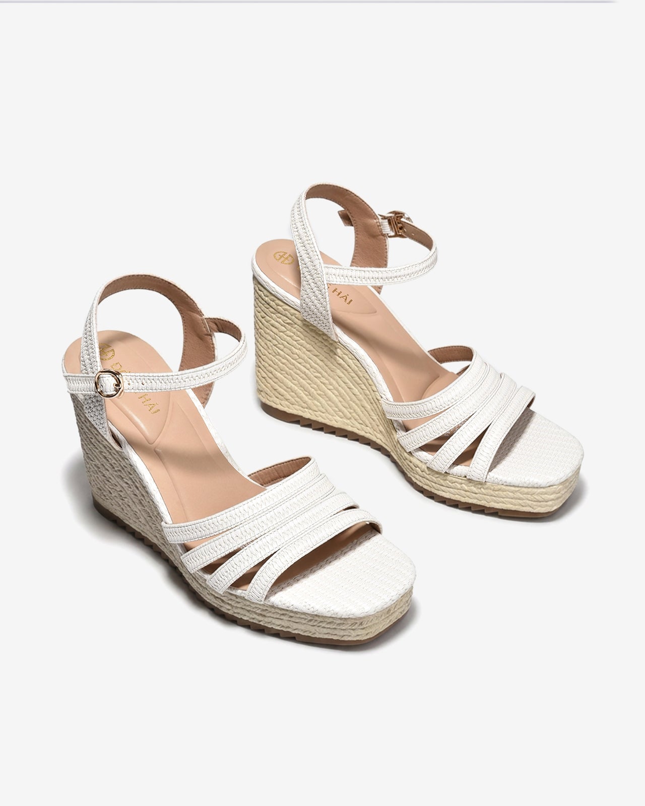 Sandal Xuồng Đông Hải Quai Đan Đế Cói-S81V8Kem Color1