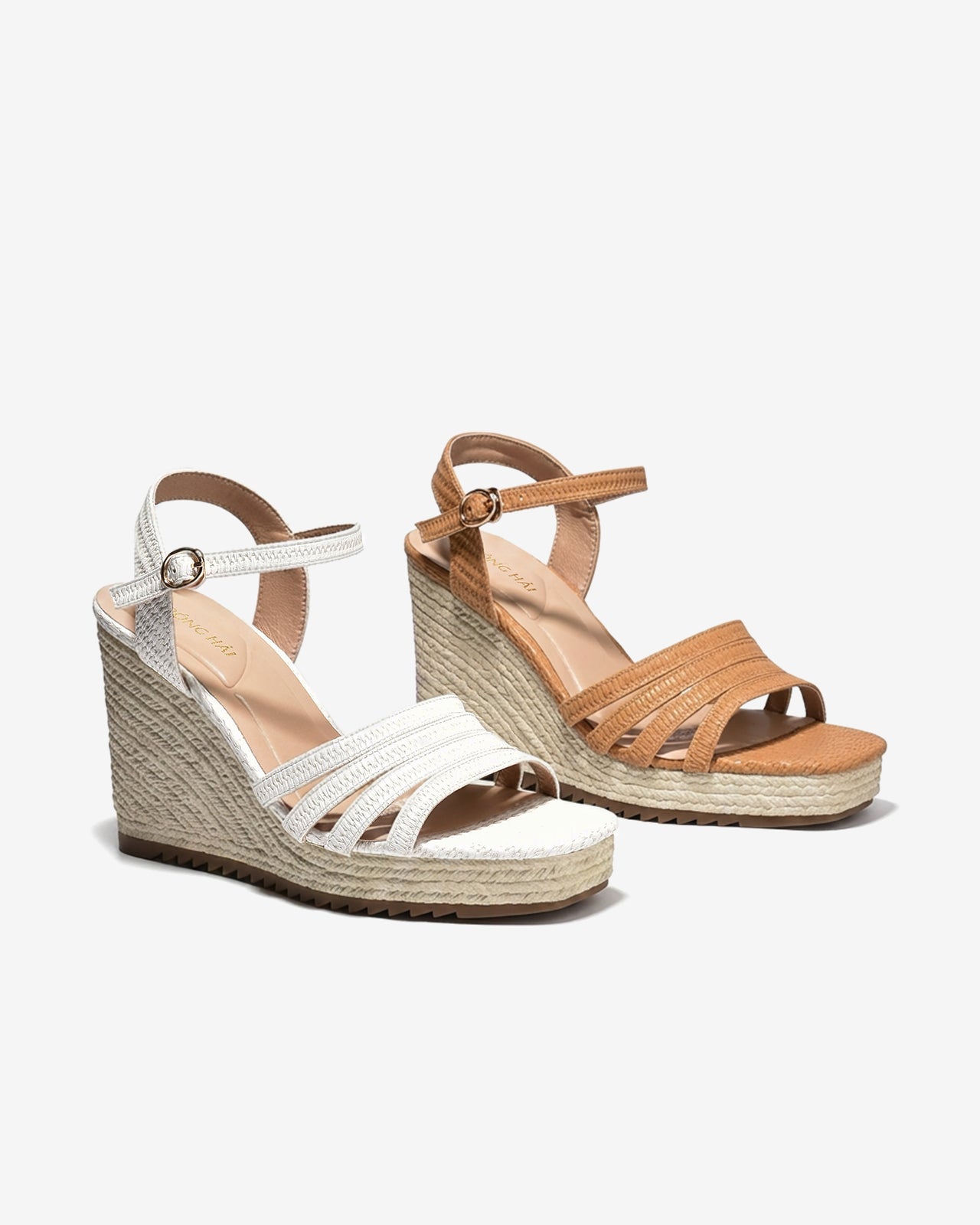 Sandal Xuồng Đông Hải Quai Đan Đế Cói-S81V8Kem Color1
