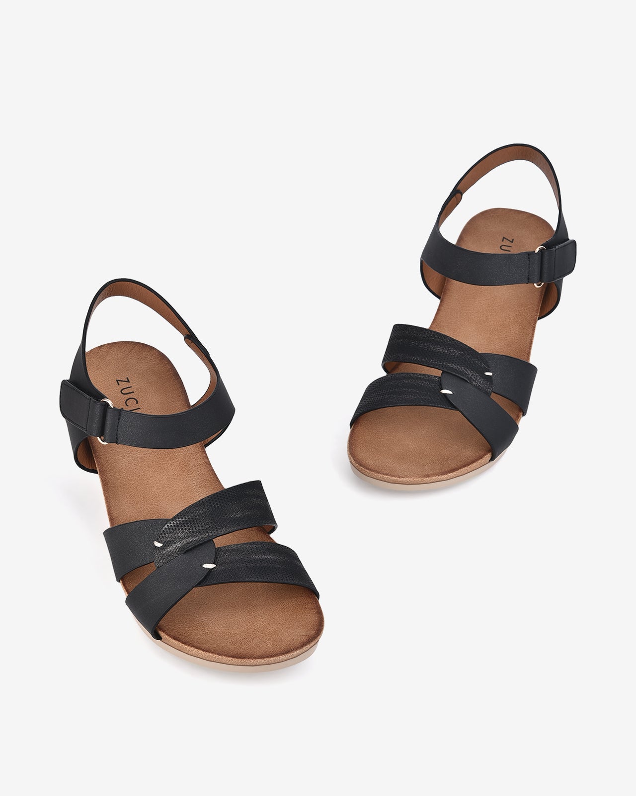 Giày Sandal Xuồng Zucia Quai Đôi Đan Chéo-SHLD2-Đen Color1