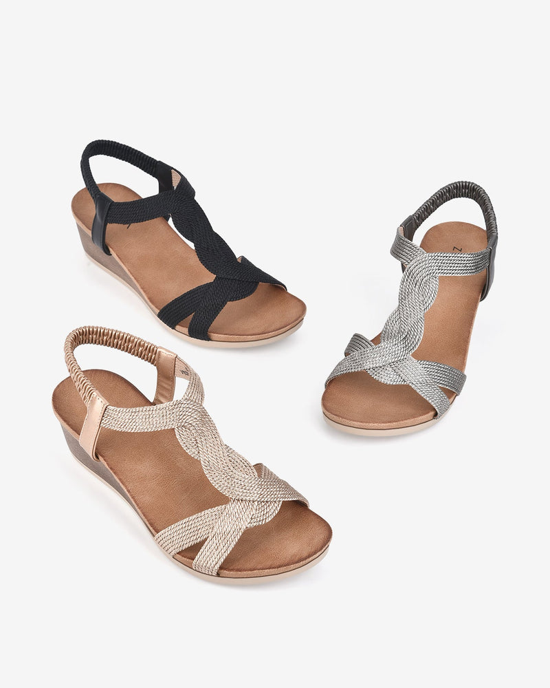 Giày Sandal Xuồng Zucia Quai Cách Điệu Ánh Nhũ-SHLD3-Hồng Color1