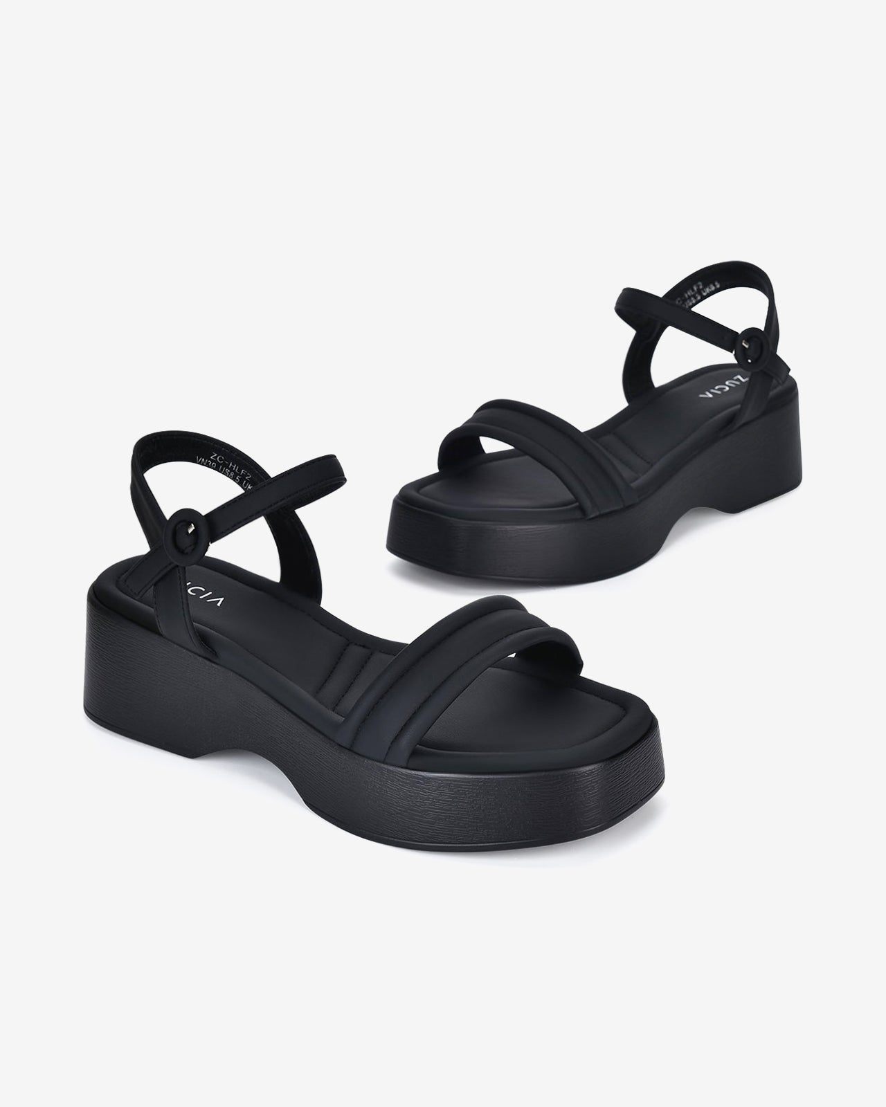 Giày Sandal Xuồng Zucia Đế 6cm-SHLF2Đen Color3