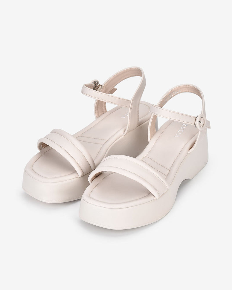 Giày Sandal Xuồng Zucia Đế 6cm-SHLF2Kem Color3