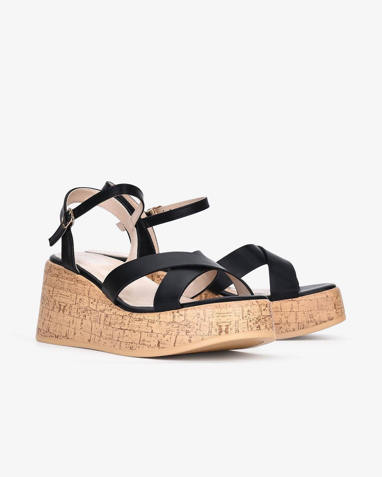 Giày Sandal Xuồng Zucia Quai Đan Chéo-SHLF6-Đen Color1