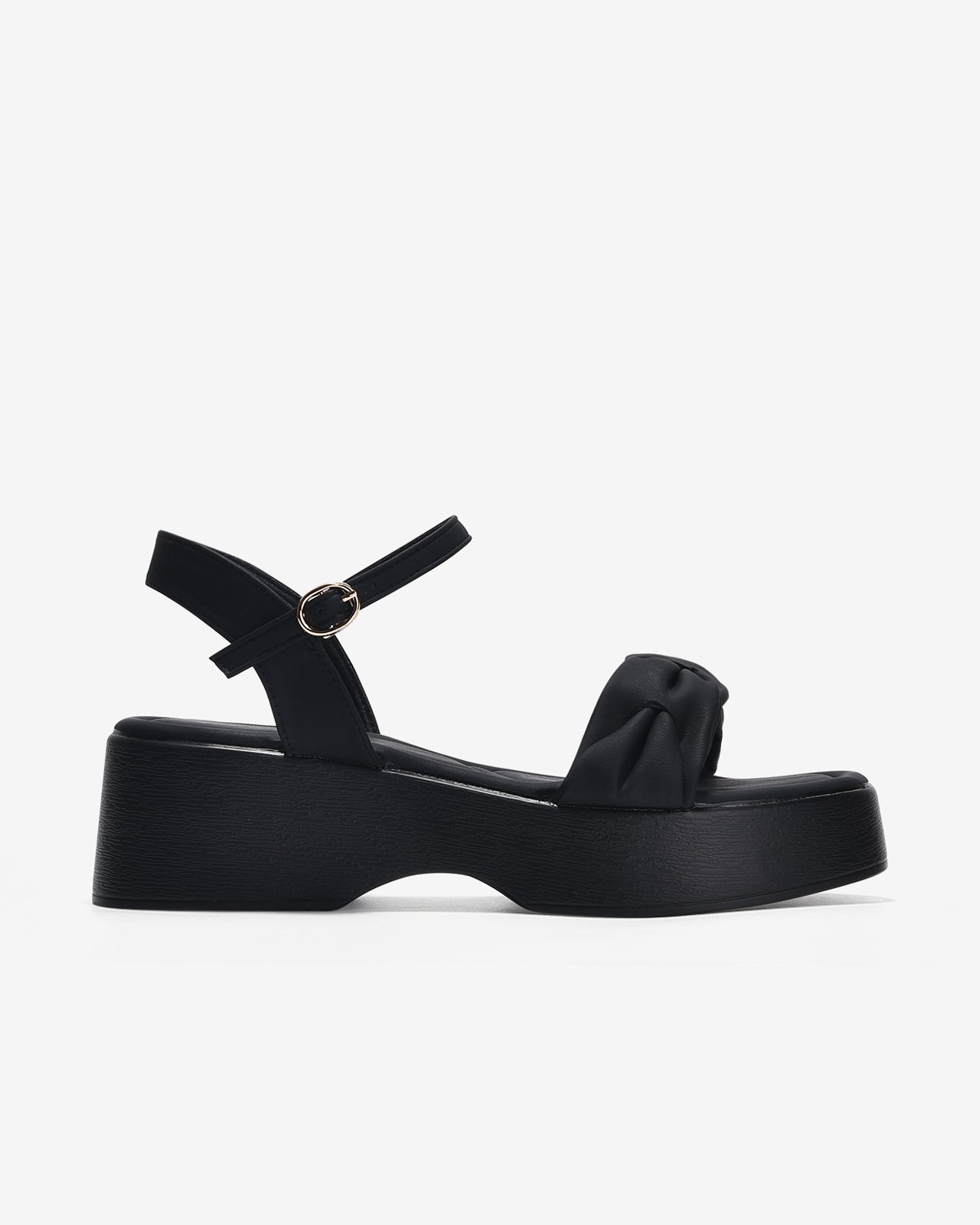 Giày Sandal Xuồng Zucia Quai Ngang Đan Xoắn-SHLJ7Đen Color1First