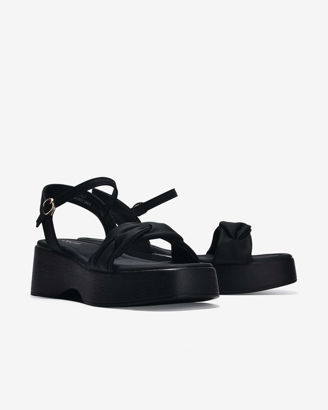 Giày Sandal Xuồng Zucia Quai Ngang Đan Xoắn-SHLJ7Đen Color1
