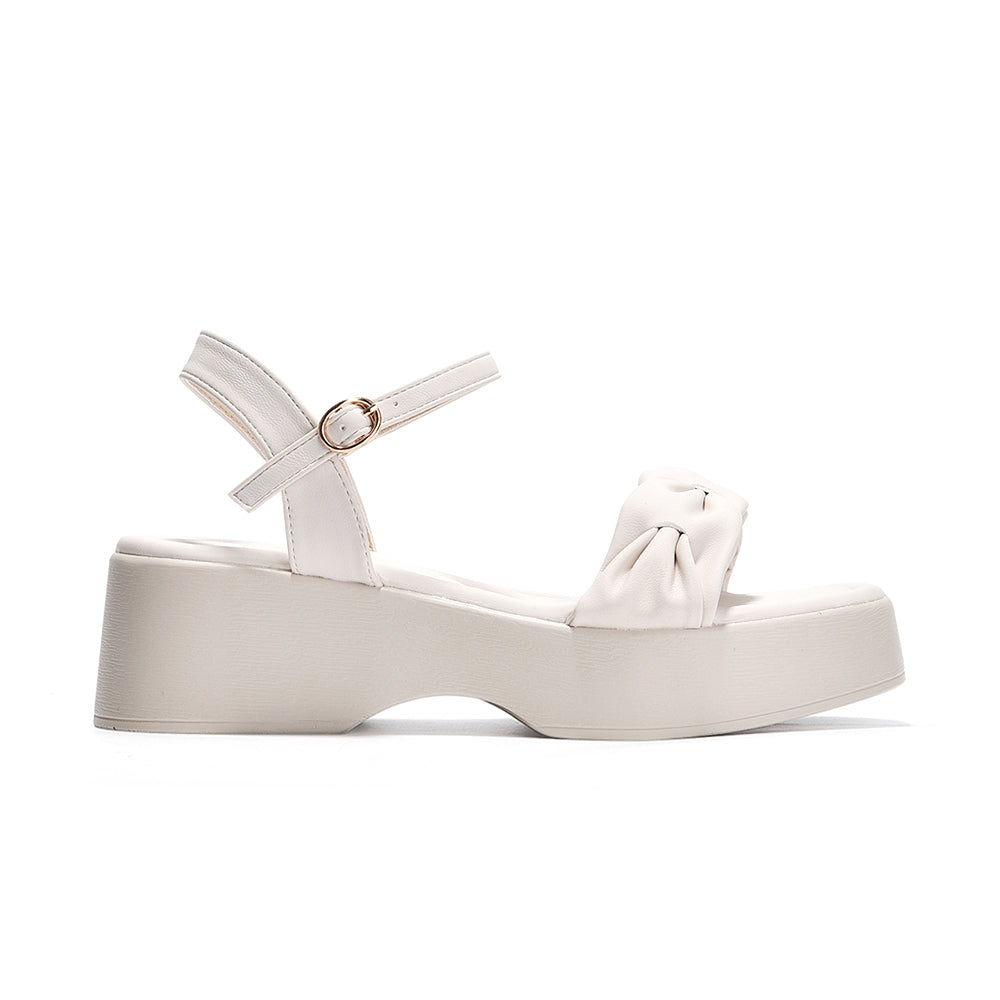 Giày Sandal Xuồng Zucia Quai Ngang Đan Xoắn-SHLJ7Kem Color1First