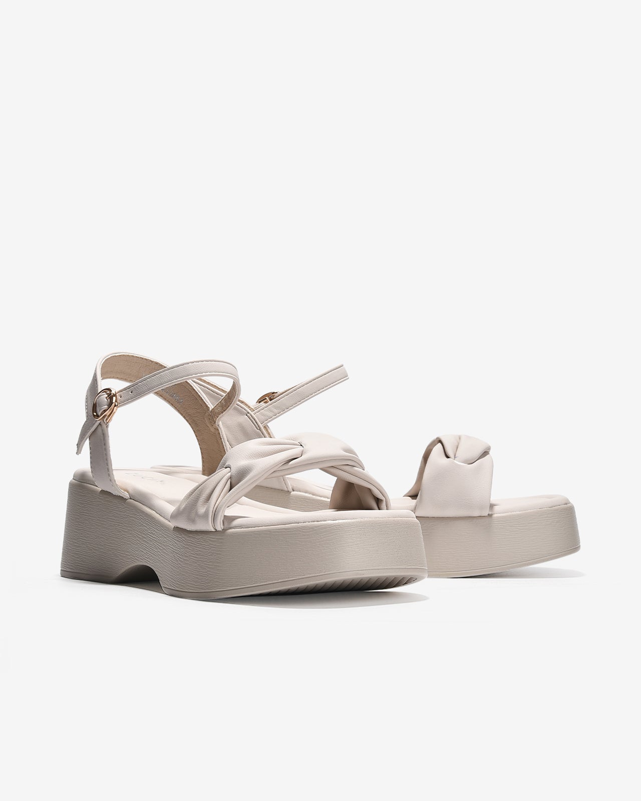 Giày Sandal Xuồng Zucia Quai Ngang Đan Xoắn-SHLJ7Kem Color1