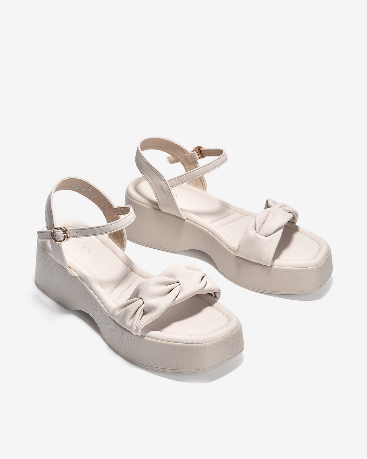 Giày Sandal Xuồng Zucia Quai Ngang Đan Xoắn-SHLJ7Kem Color1