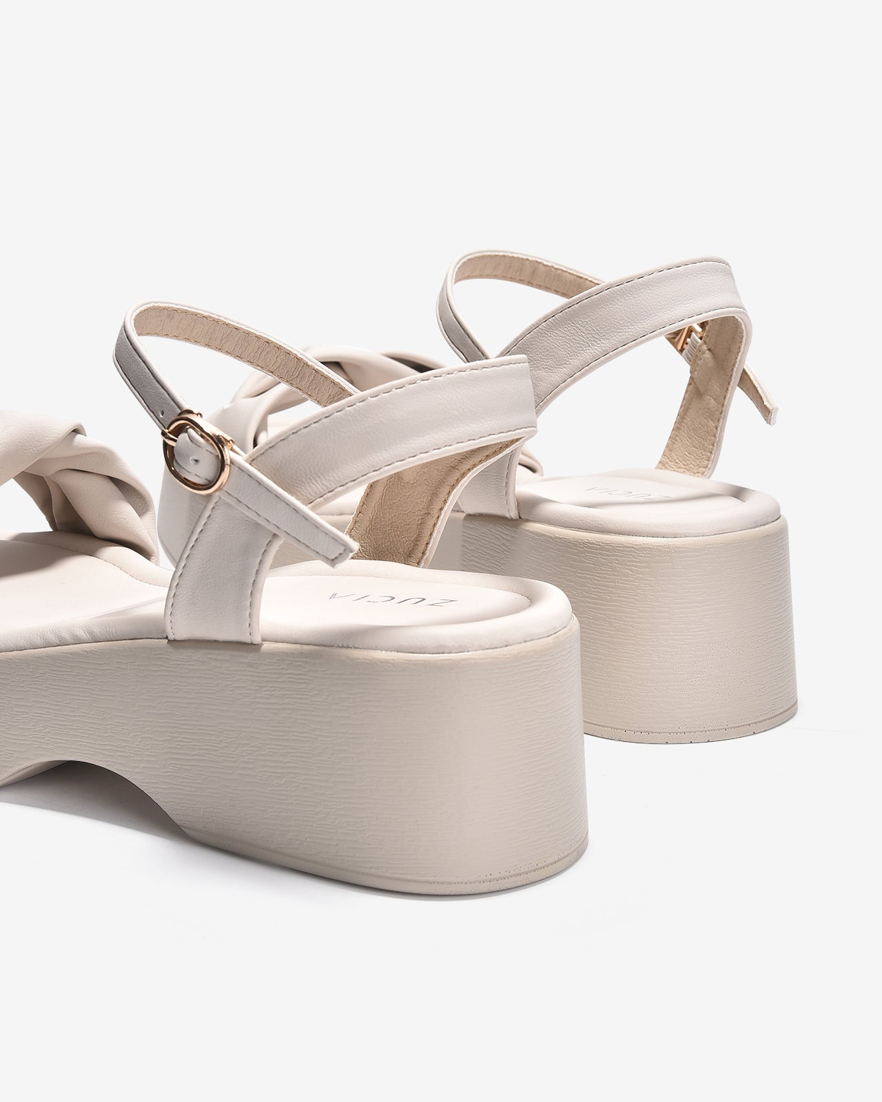 Giày Sandal Xuồng Zucia Quai Ngang Đan Xoắn-SHLJ7Kem Color1