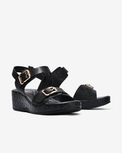 Sandal Xuồng Zucia Quai Khoá Đôi Viền Đế Đan-SHLL6-Đen Color1