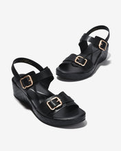 Sandal Xuồng Zucia Quai Khoá Đôi Viền Đế Đan-SHLL6-Đen Color1