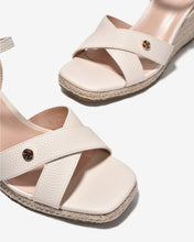 Sandal Xuồng Nữ Zucia Đế Cói Quai Chéo Dập Vân-SHLL7-Kem Color1