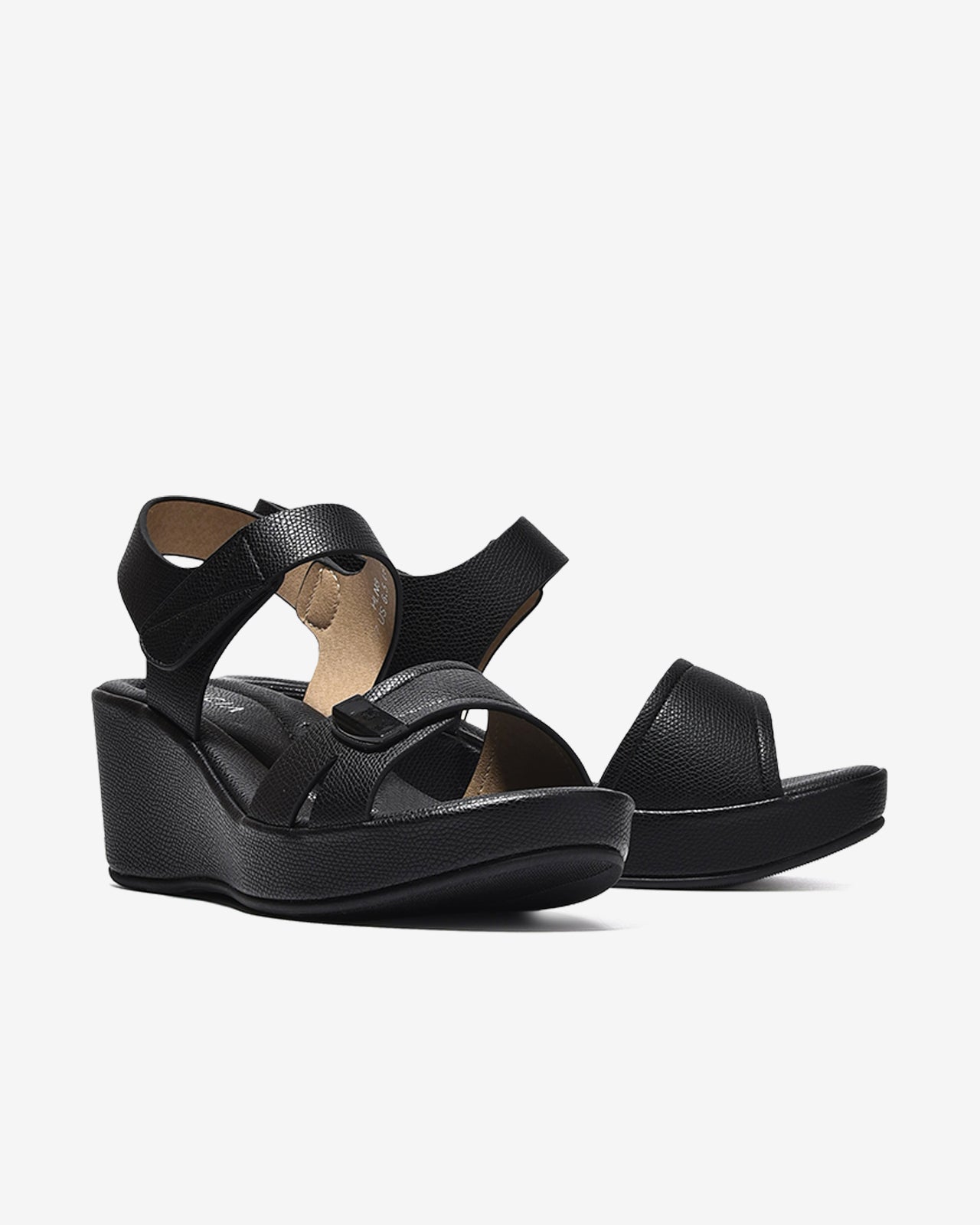 Sandal Xuồng Zucia Đế 7CM Quai Khóa-SHLN8Đen Color1