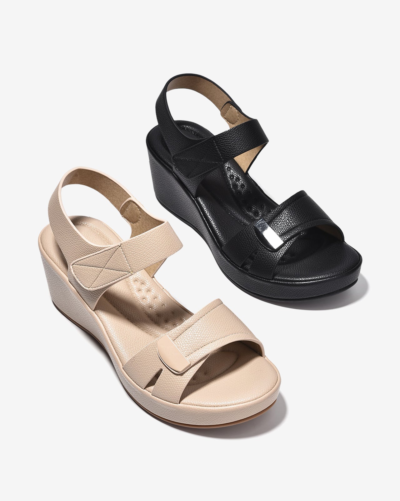 Sandal Xuồng Zucia Đế 7CM Quai Khóa-SHLN8Đen Color1