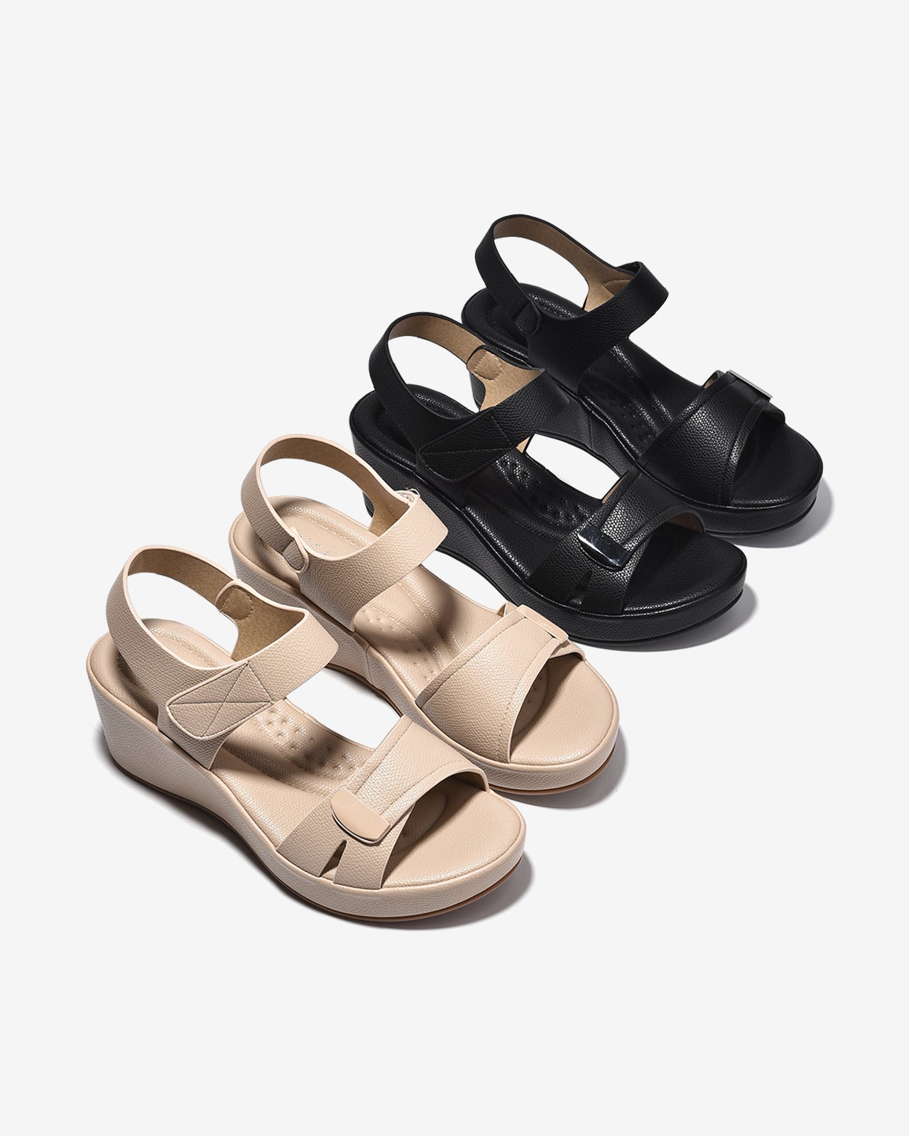 Sandal Xuồng Zucia Đế 7CM Quai Khóa-SHLN8Kem Color1