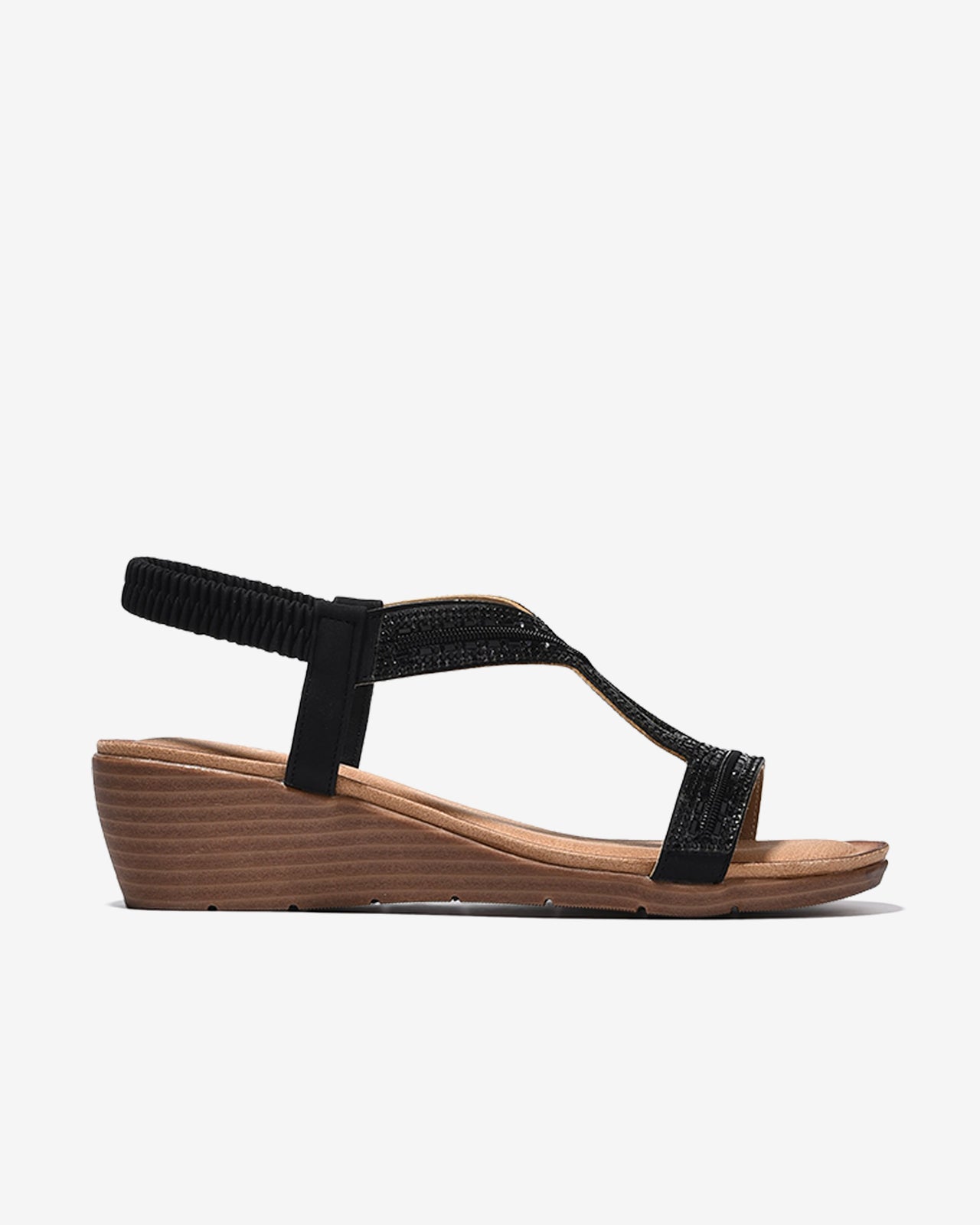 Sandal Xuồng Zucia 5cm Đính Ánh Kim-SHLO2Đen Color1First emnhubong