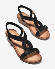 Sandal Xuồng Zucia 5cm Đính Ánh Kim-SHLO2Đen Color1