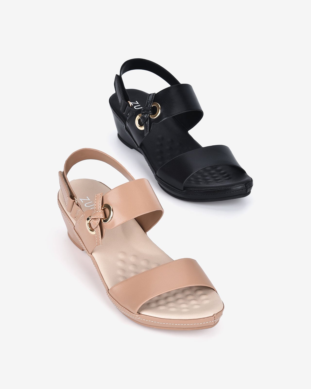 Giày Sandal Xuồng Zucia Quai Dán-SRX76-Kem Color1