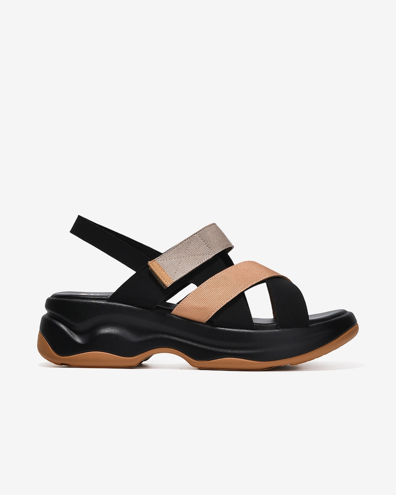 Sandal Xuồng Nữ Zucia Quai Dán Phối Đan Chéo-SRXB5-Đen Color1First