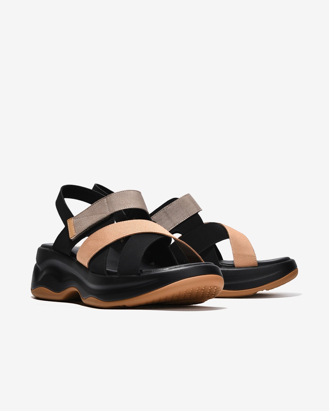 Sandal Xuồng Nữ Zucia Quai Dán Phối Đan Chéo-SRXB5-Đen Color1