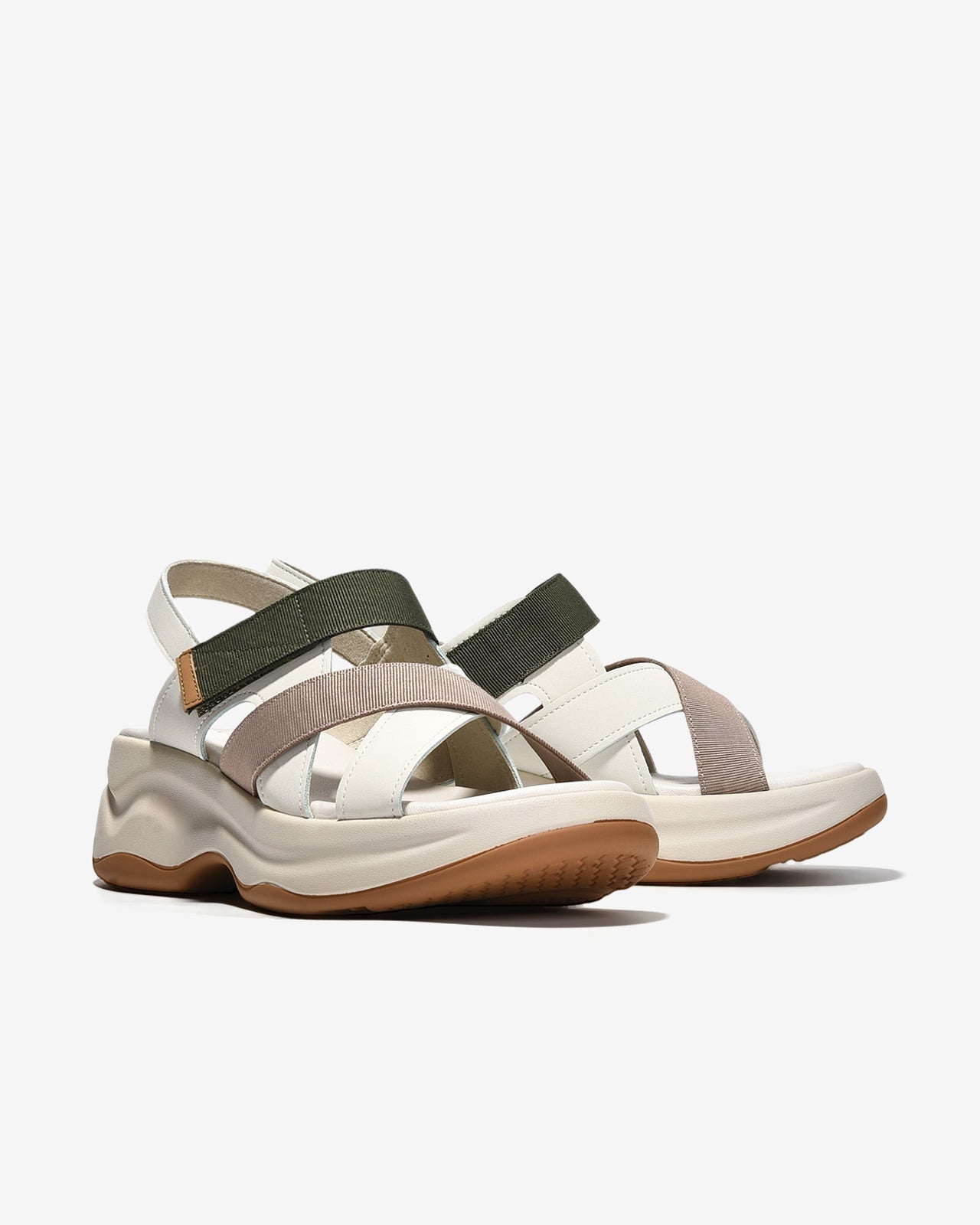 Sandal Xuồng Nữ Zucia Quai Dán Đan Chéo-SRXB5-Kem Color1