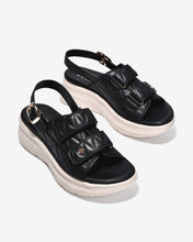 Giày Sandal Xuồng Nữ Zucia Quai Đôi Chần Bông Hoạ Tiết Caro-SRXC3-Đen Color1