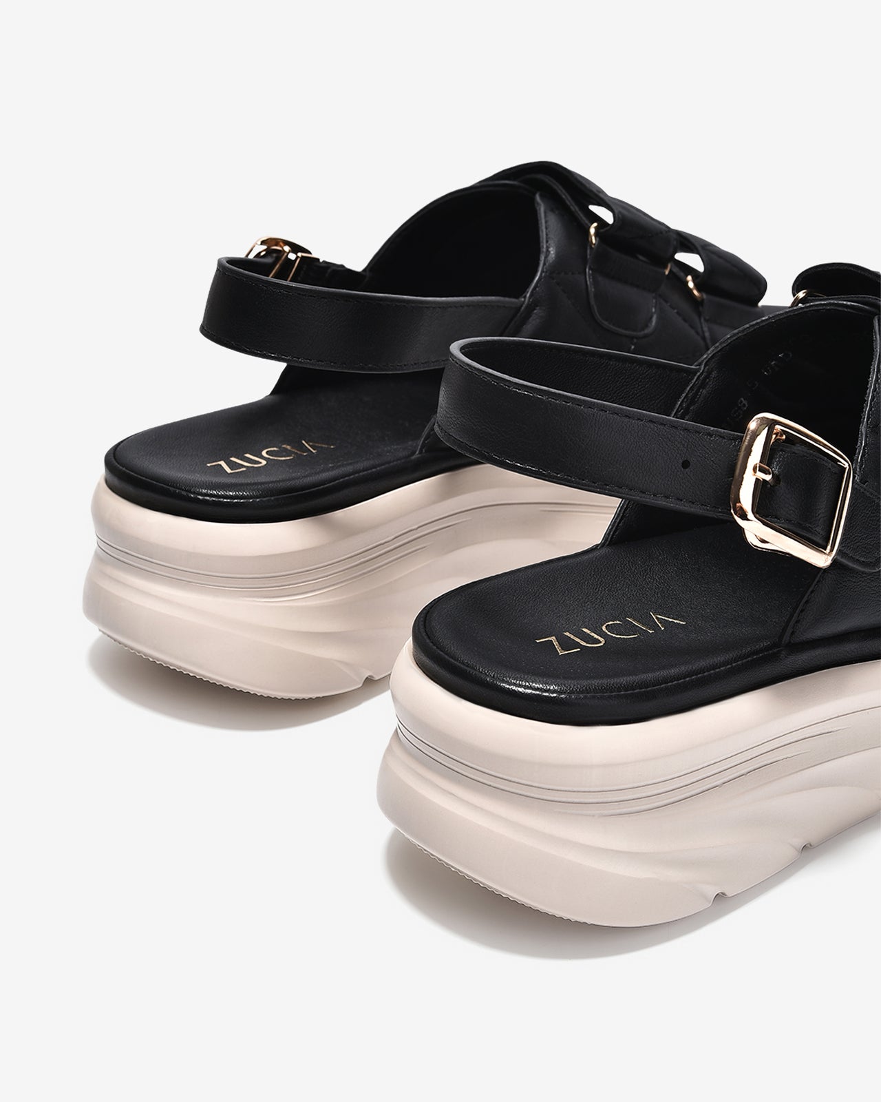 Giày Sandal Xuồng Nữ Zucia Quai Đôi Chần Bông Hoạ Tiết Caro-SRXC3-Đen Color1