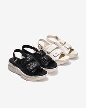 Giày Sandal Xuồng Nữ Zucia Quai Đôi Hoạ Tiết Caro-SRXC3-Kem Color1