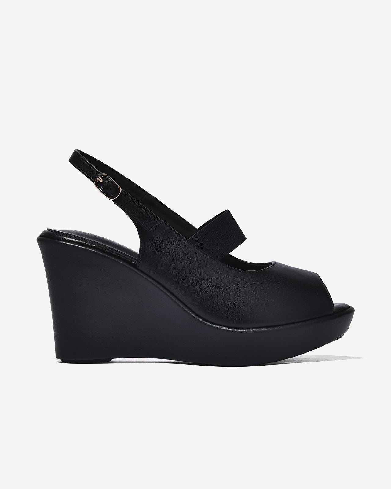 Sandal Xuống Zuciani 7cm Hở Mũi Phối Quai Thun-SRXF4Đen Color1First