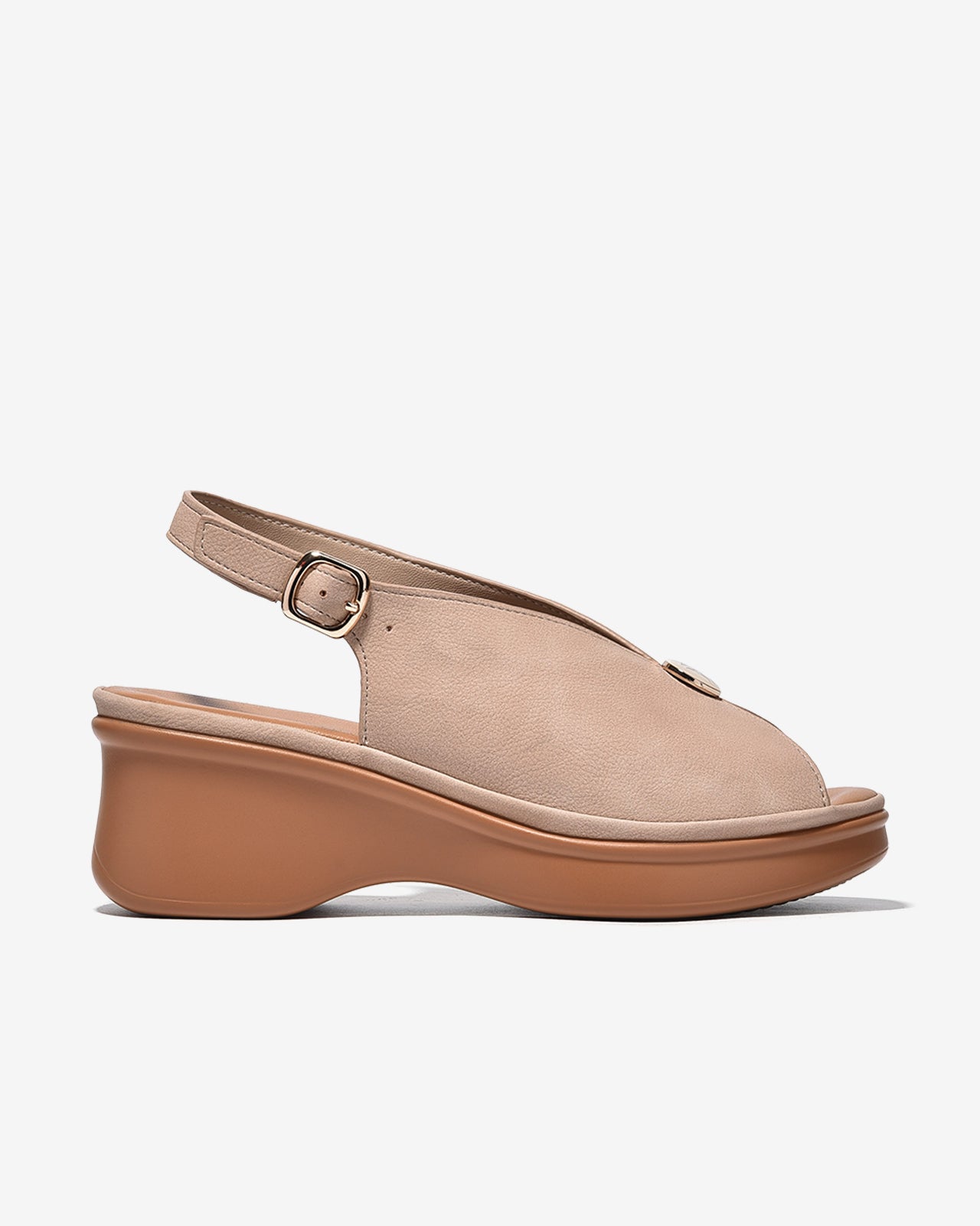 Sandal Xuồng Zucia 6cm Êm Chân Quai Cách Điệu-SRXF5Kem Color1First