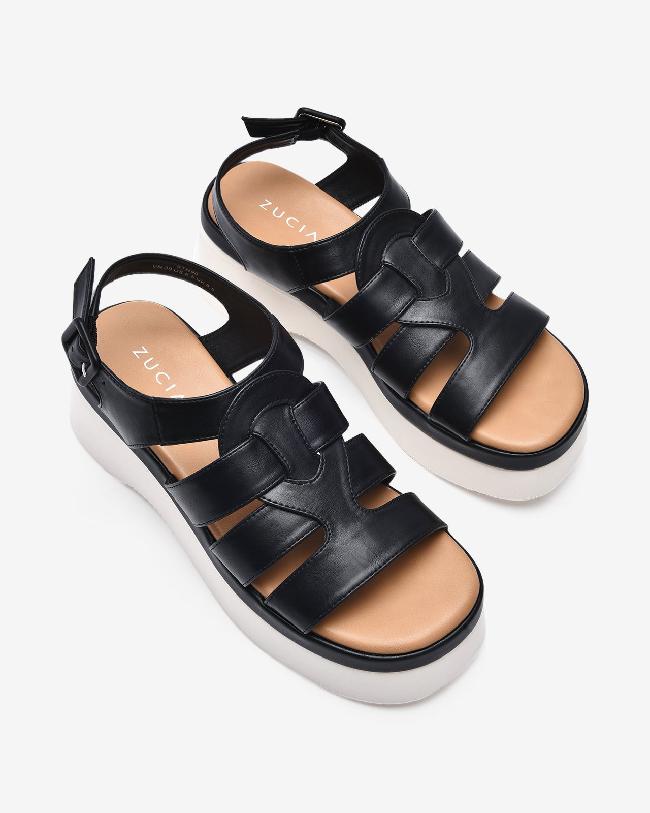 Giày Sandal Xuồng Zucia Đế Platform Sole Tôn Dáng-STH90Đen Color1