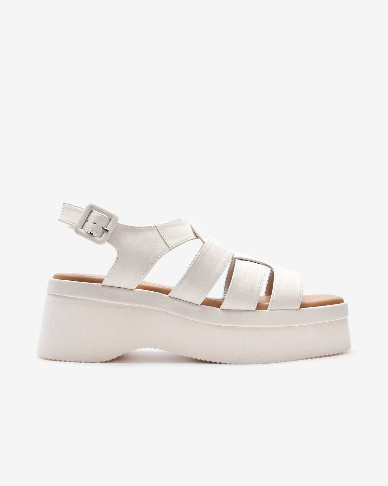 Giày Sandal Xuồng Zucia Đế Platform Sole Tôn Dáng-STH90Trắng Color1First