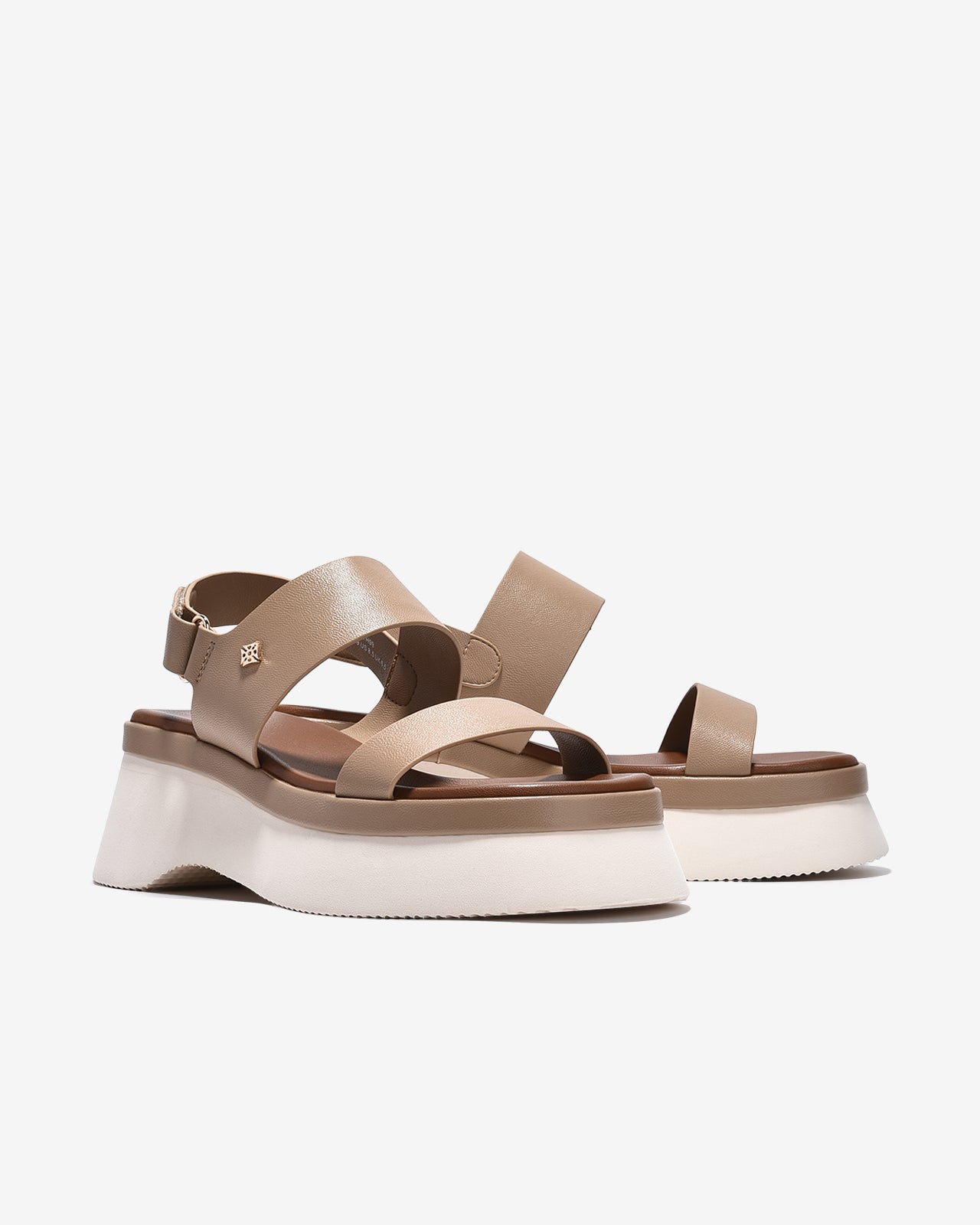 Sandal Xuồng Zucia Hai Quai Ngang Đính Logo-STH99-Cafe Color1