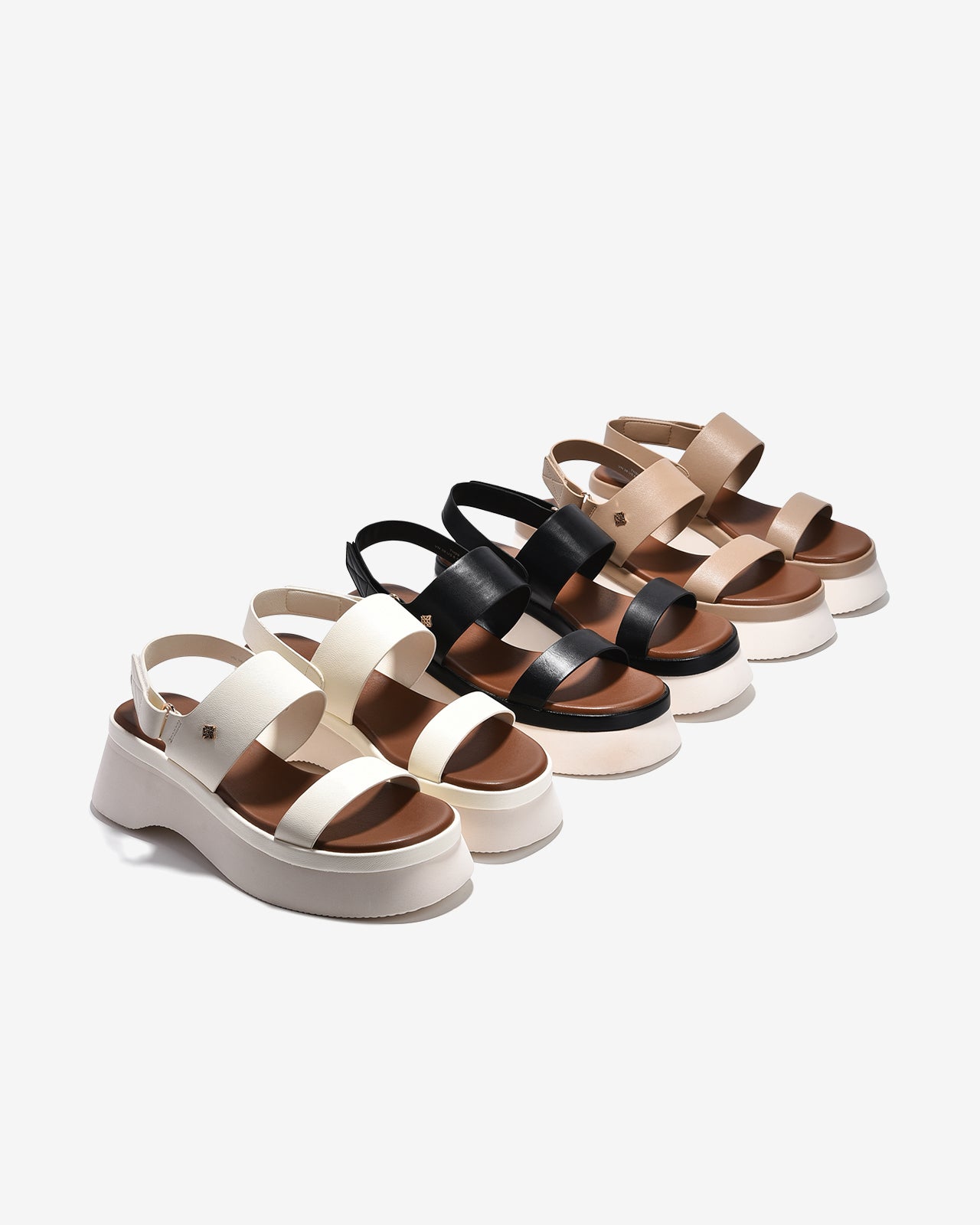 Sandal Xuồng Zucia Hai Quai Ngang Đính Logo-STH99-Cafe Color1