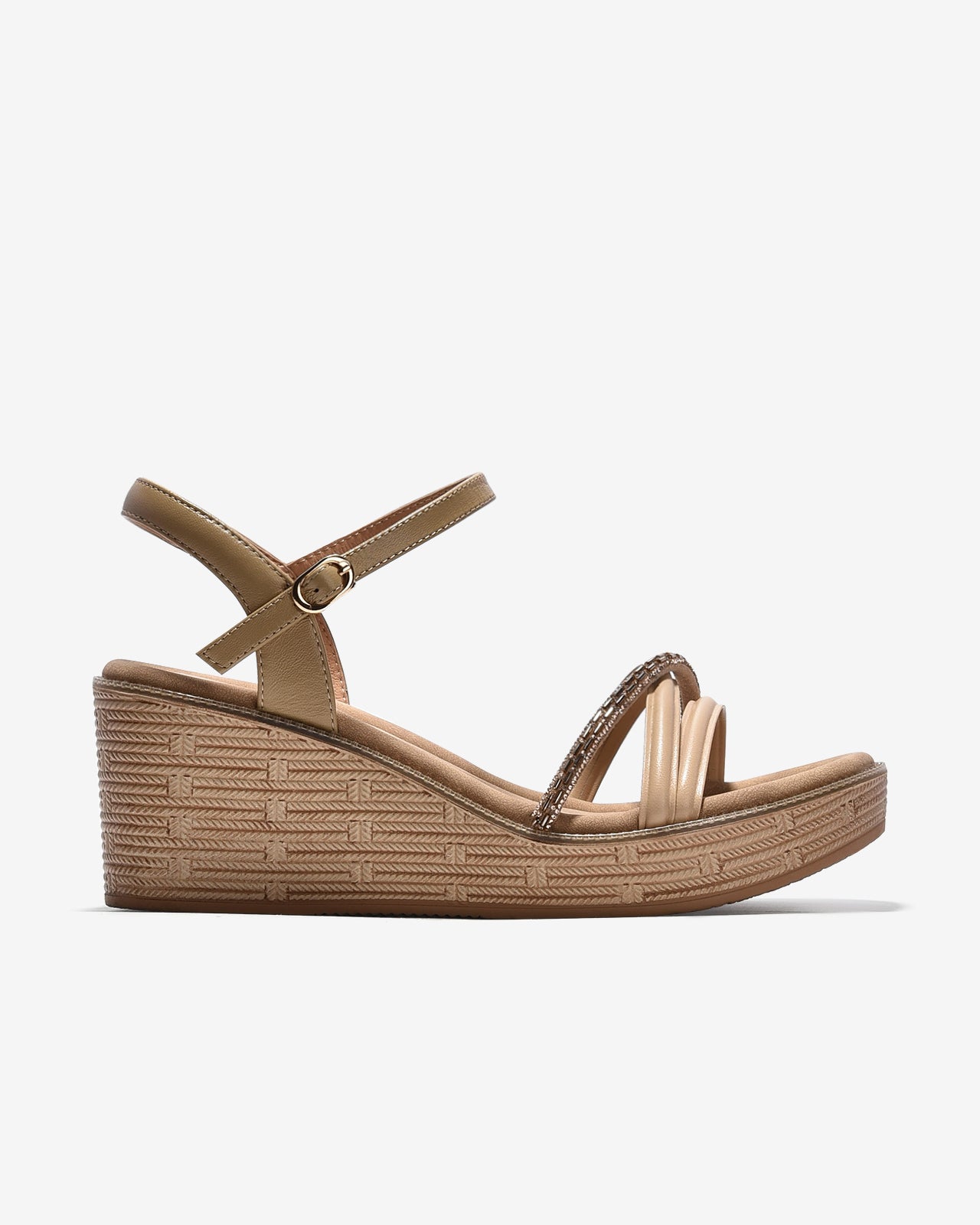 Giày Sandal Xuồng Zuciani Quai Đá Lấp Lánh-SCM15-Cafe Color1First