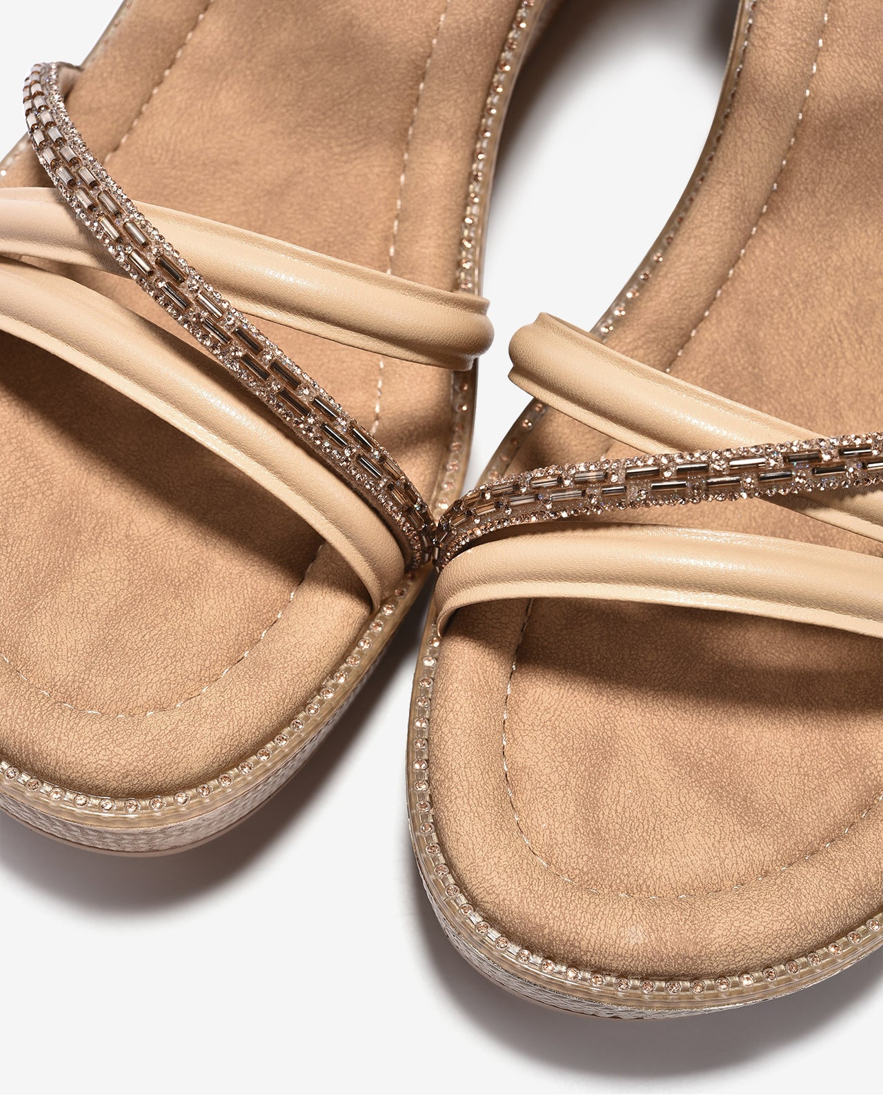 Giày Sandal Xuồng Zuciani Quai Đá Lấp Lánh-SCM15-Cafe Color1