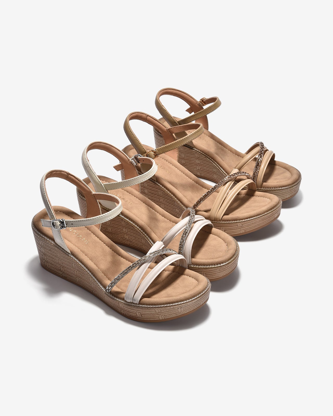 Giày Sandal Xuồng Zuciani Quai Đá Lấp Lánh-SCM15-Cafe Color1