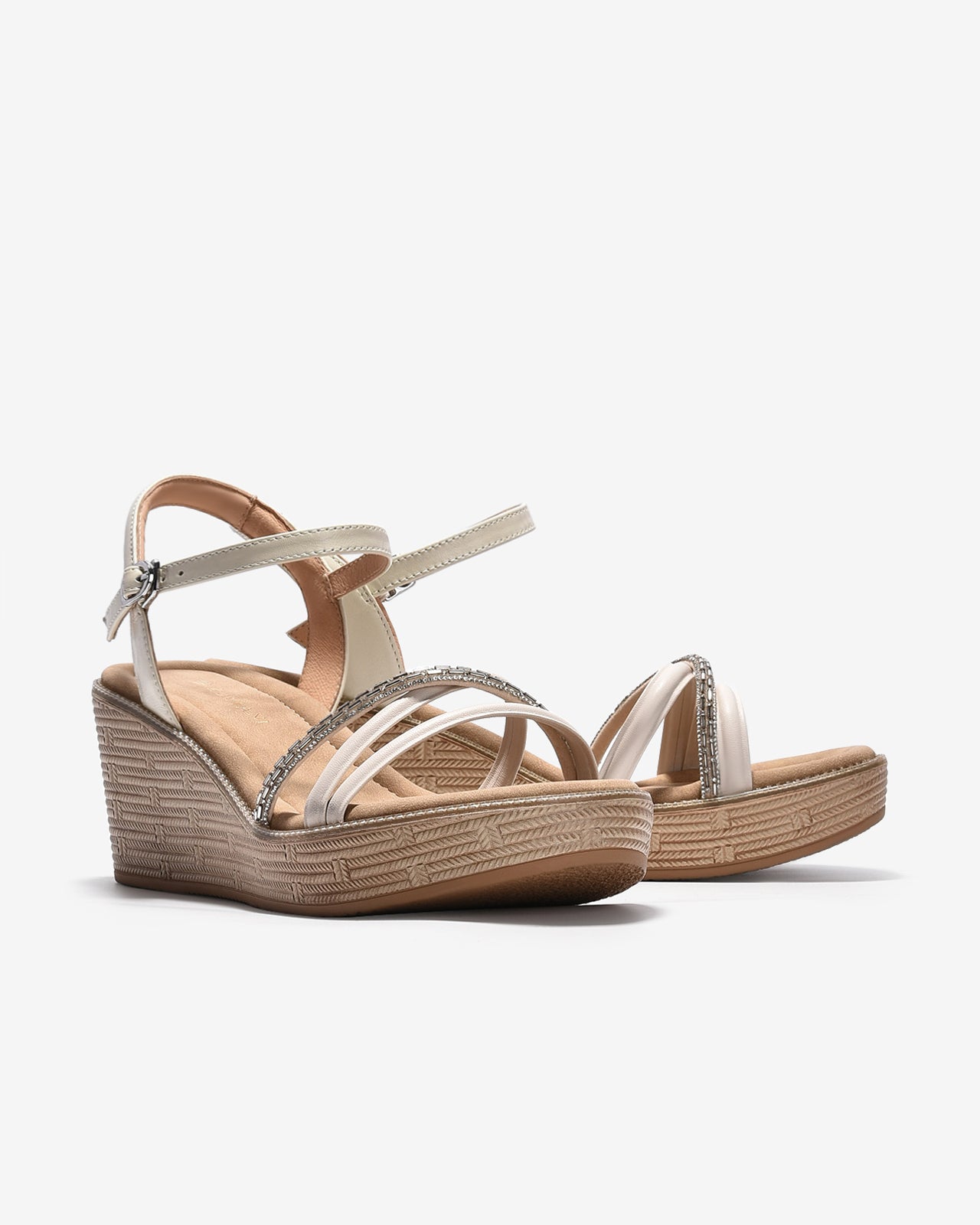 Giày Sandal Xuồng Zuciani Quai Đá Lấp Lánh-SCM15-Trắng Color1