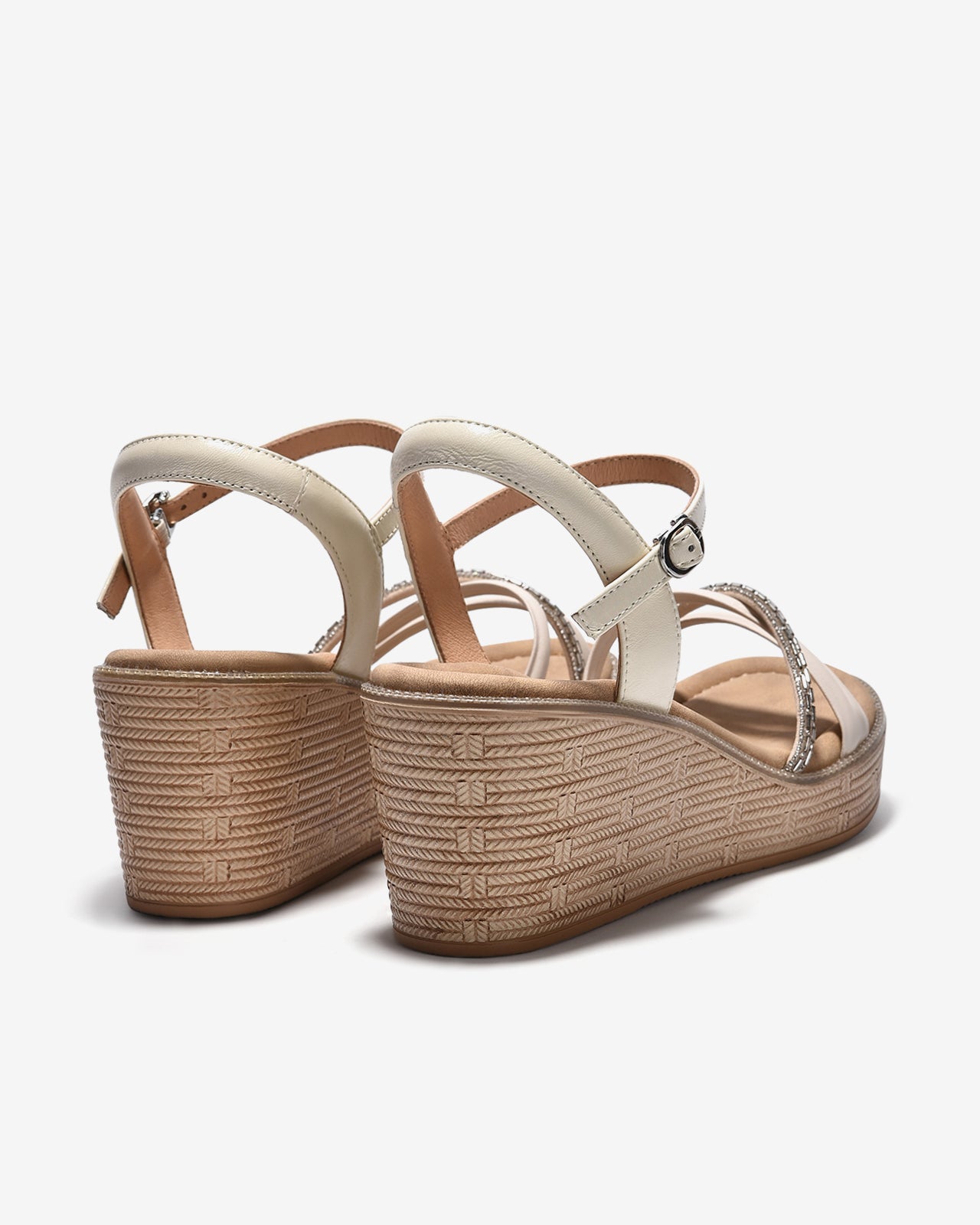 Giày Sandal Xuồng Zuciani Quai Đá Lấp Lánh-SCM15-Trắng Color1