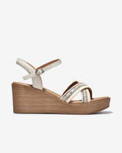 Sandal Xuồng Zuciani 7cm Quai Chéo Đính Hạt-SCM49Kem Color1First