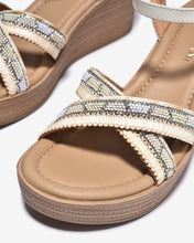 Sandal Xuồng Zuciani 7cm Quai Chéo Đính Hạt-SCM49Kem Color1