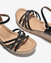 Giày Sandal Xuồng Zuciani Quai Đan Chéo Ánh Kim-SMD03Đen Color1