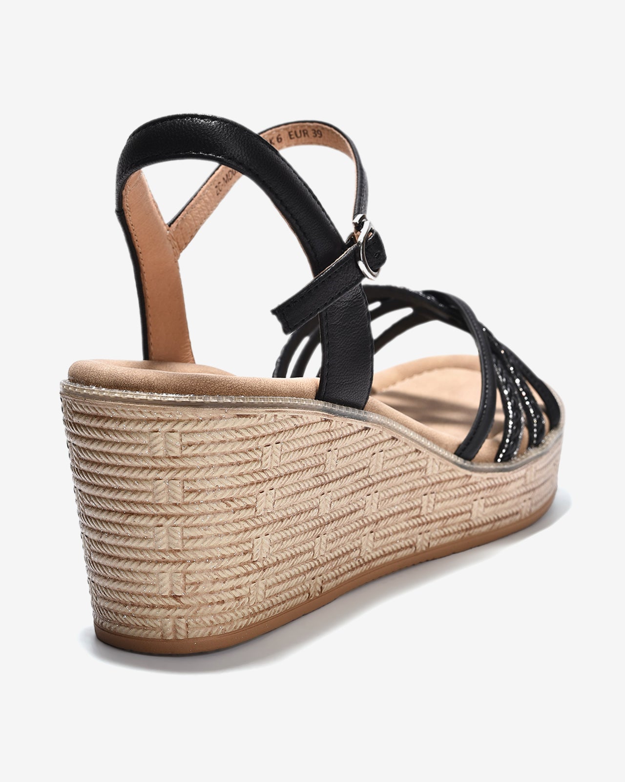 Giày Sandal Xuồng Zuciani Quai Đan Chéo Ánh Kim-SMD03Đen Color1