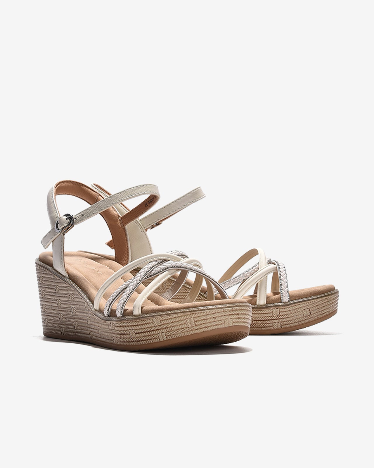 Giày Sandal Xuồng Zuciani Quai Đan Chéo Ánh Kim-SMD03Trắng Color1