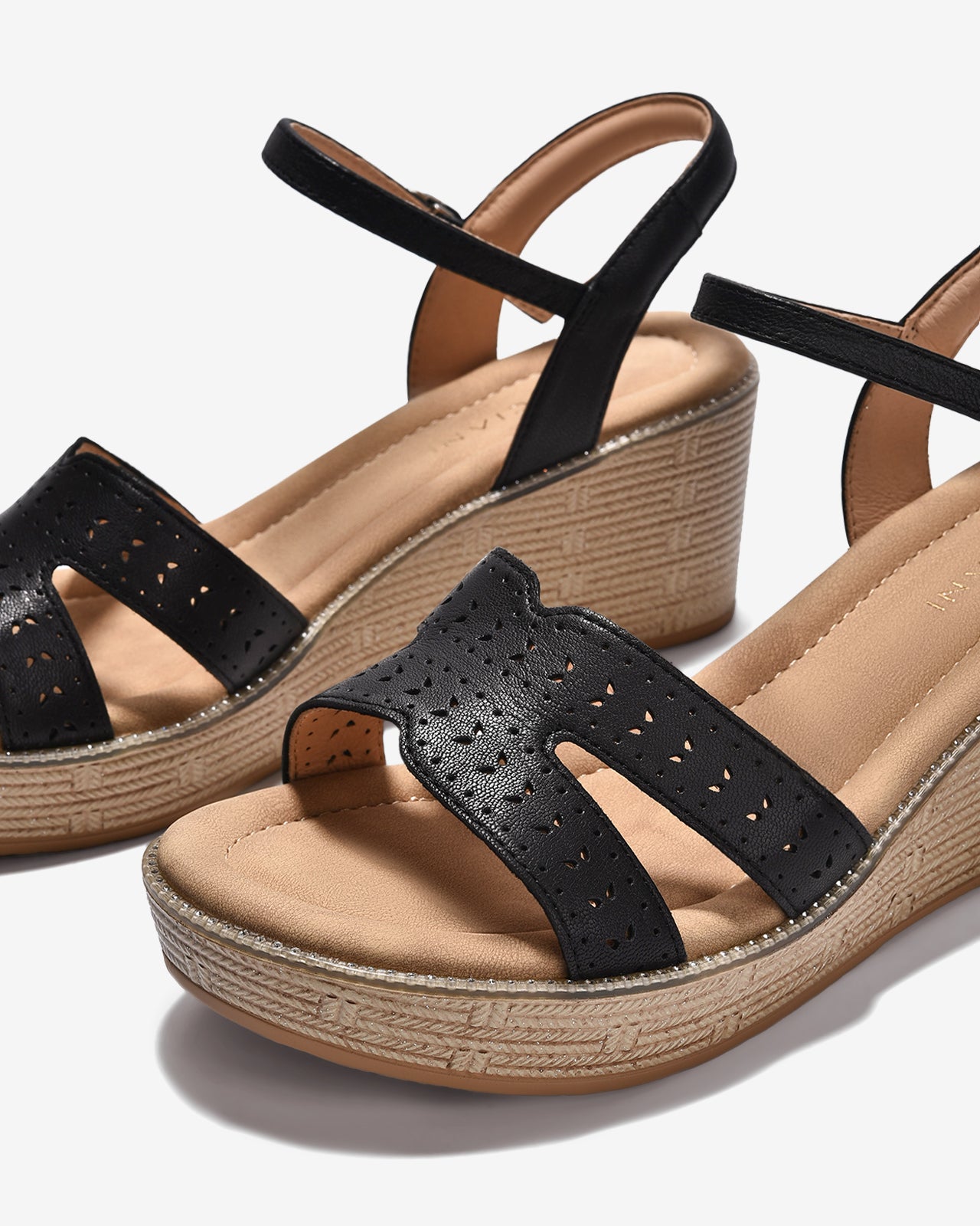 Giày Sandal Xuồng Zuciani Quai Chữ H Cách Điệu-SMD06-Đen Color1