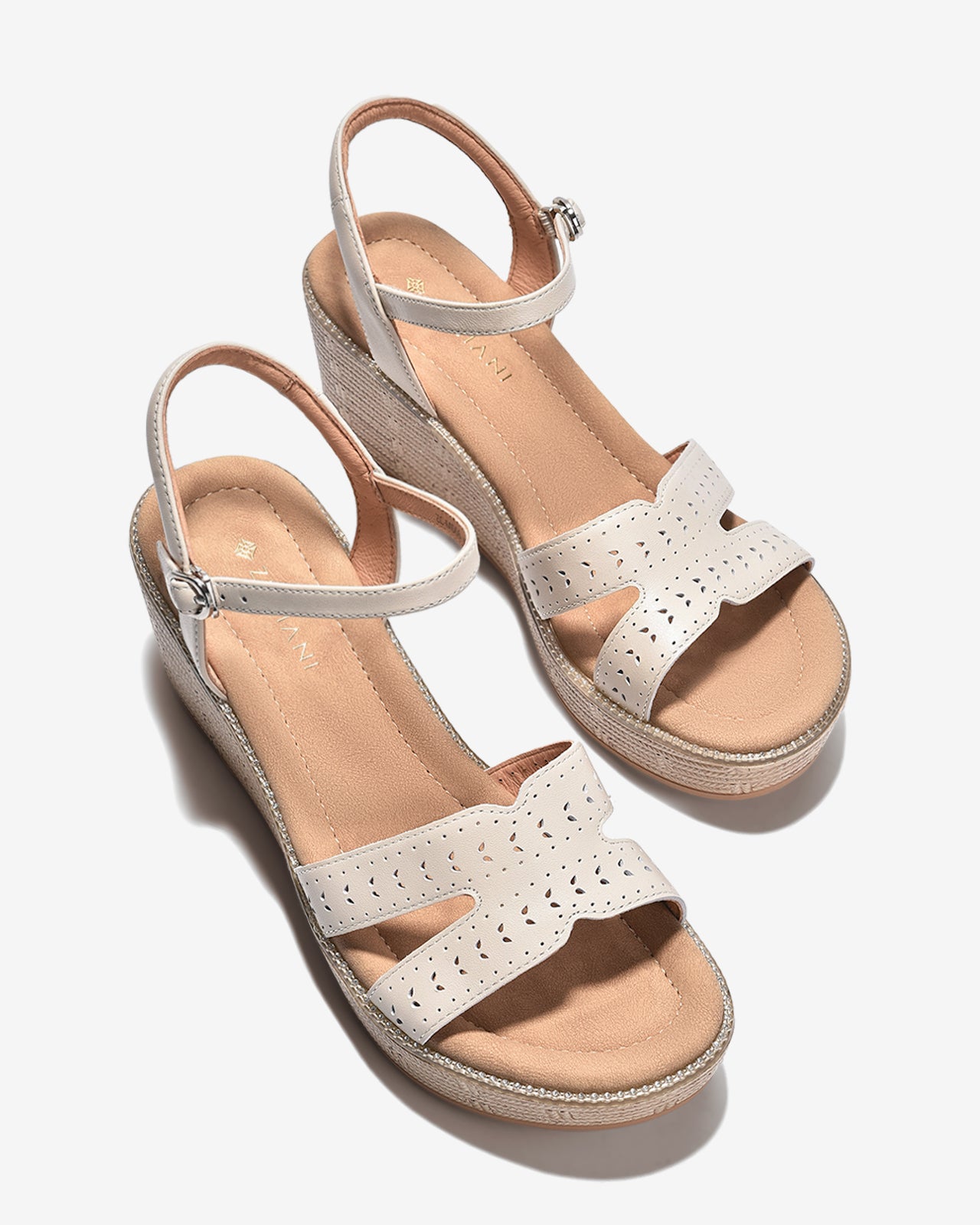 Giày Sandal Xuồng Zuciani Quai Chữ H Cách Điệu-SMD06-Trắng Color1