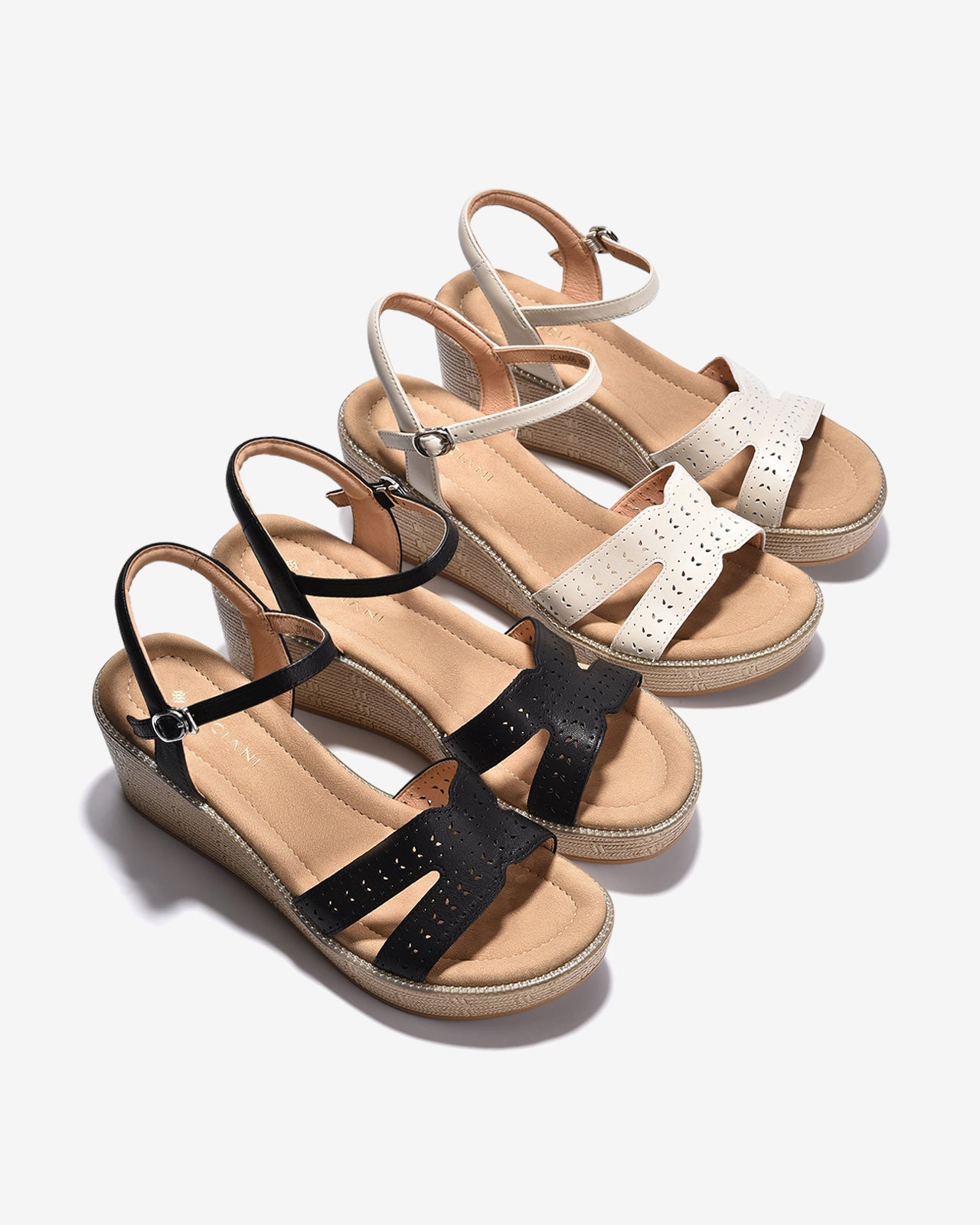 Giày Sandal Xuồng Zuciani Quai Chữ H Cách Điệu-SMD06-Trắng Color1